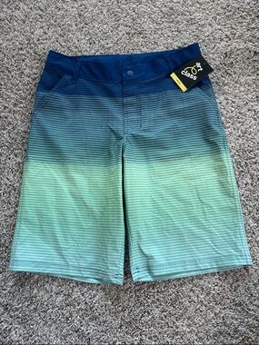 NWT Boys art class Blue to Green Ombre swim Board Shorts